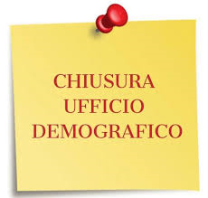 Avviso chiusura ufficio Anagrafe, Carte d'identità, Stato Civile, Elettorale, Protocollo. Agosto 2026